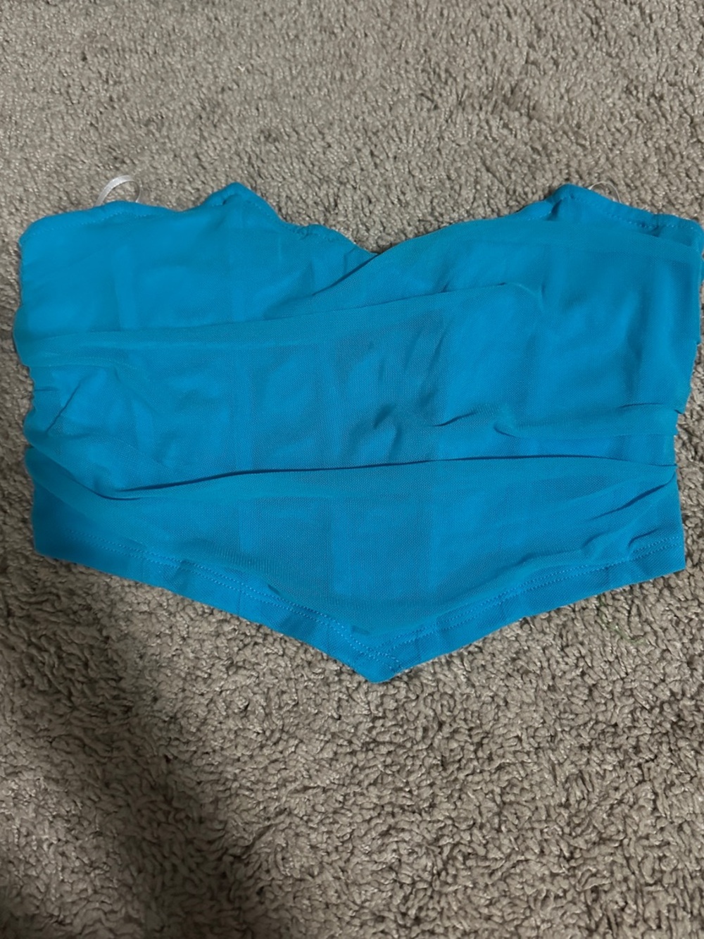SHEIN Bright Turquoise Strapless Crop Top